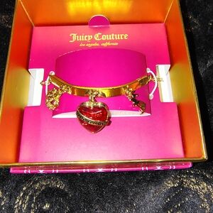 New In Original Box/Juicy Couture Half Bangle Lariat Charm Bracelet